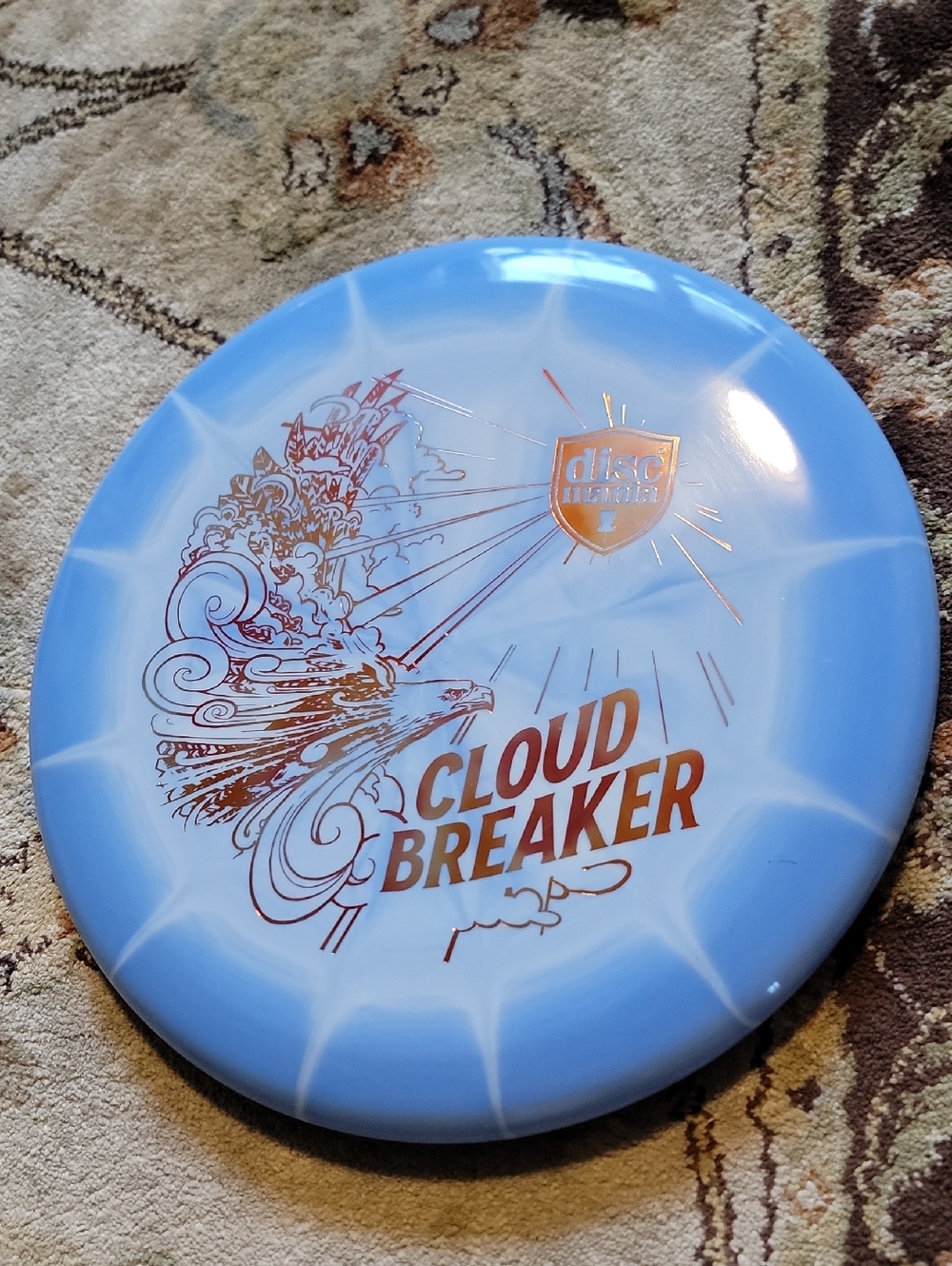 Discmania Cloud Breaker Foil April Fools Link Putter Swirly Blue Disc 176 grams